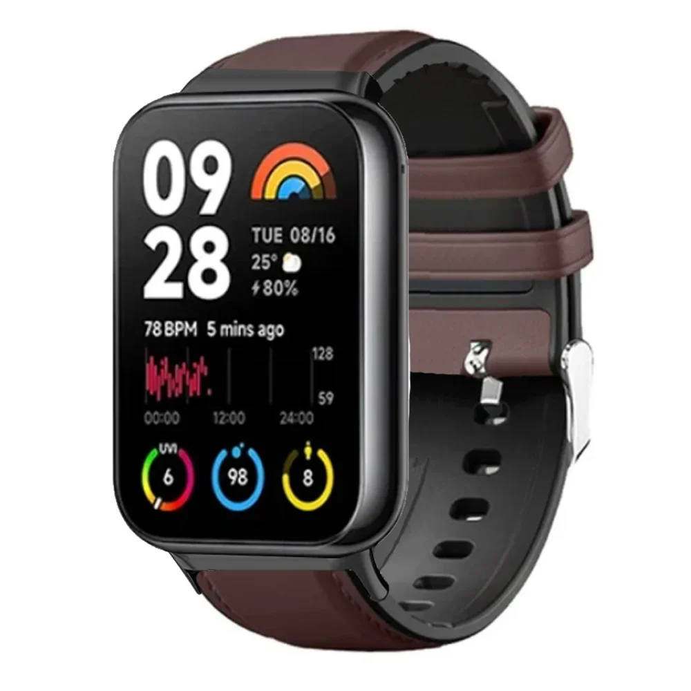 Leather Strap for Xiaomi Mi band 8 Pro Accessoeies Genuine Sports Strap for Redmi watch 4 Watchband Smart watch Bracelet Correa