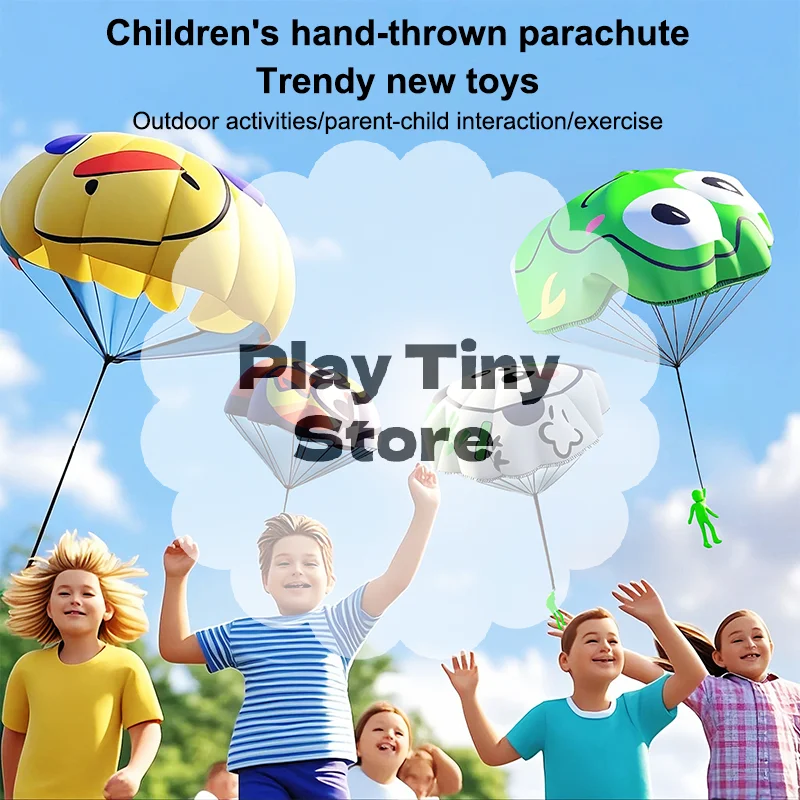 1 pièces Parachute à lancer à la main enfants jouets drôles en plein air jeu jouets pour enfants Fly Parachute Sport avec Mini soldat jouets