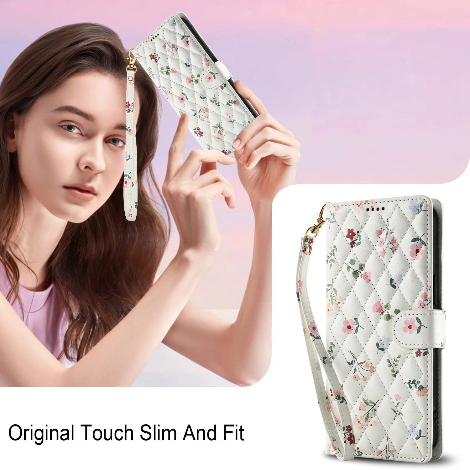 Suitable for Apple mobile phone, quilted print, mobile phone case, anti-drop card bag, mobile phone case