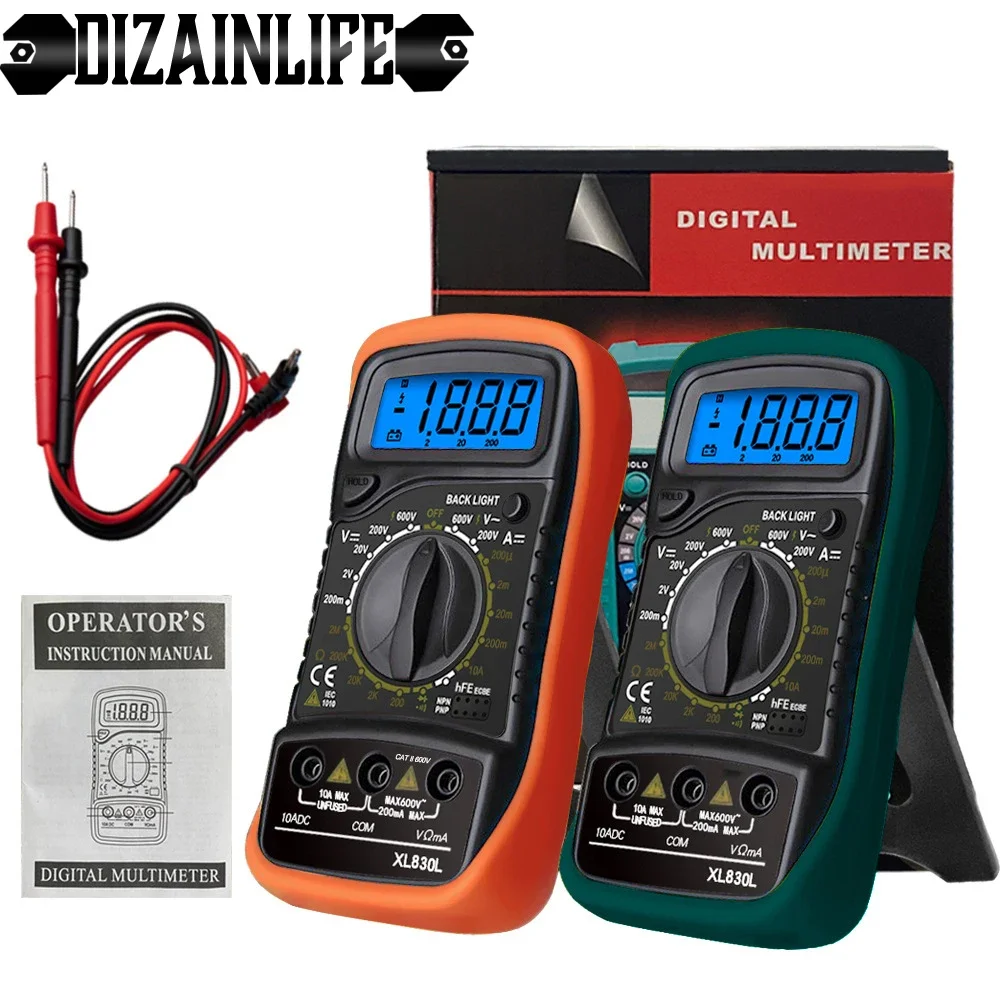 Digital Multimeter Voltage Tester XL830L TRMS 2000 Counts Volt Meter AC/DC  Ammeter Voltmeter Electrical Test Meter Profesional