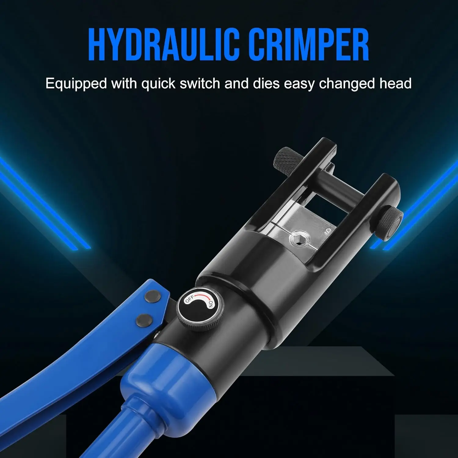 أداة تجعيد عروة الكابلات الهيدروليكية، مجموعة طرفية سلك البطارية 6 AWG إلى 4/0 AWG