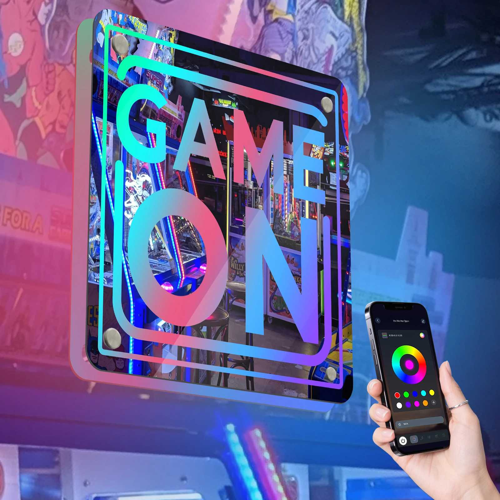 

Игра на неоновых вывесках для декора стен с регулируемой яркостью, подарок для геймера с питанием от USB для спальни, игровой комнаты, человеческая пещера, видеоигры, товары для вечеринок