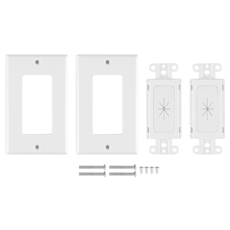 

8 Pack Flexible Rubber Wall Grommet Insert With Decorator Wall Plate, 1-Gang Pass Through Plate For Low-Voltage Cables,Requisite
