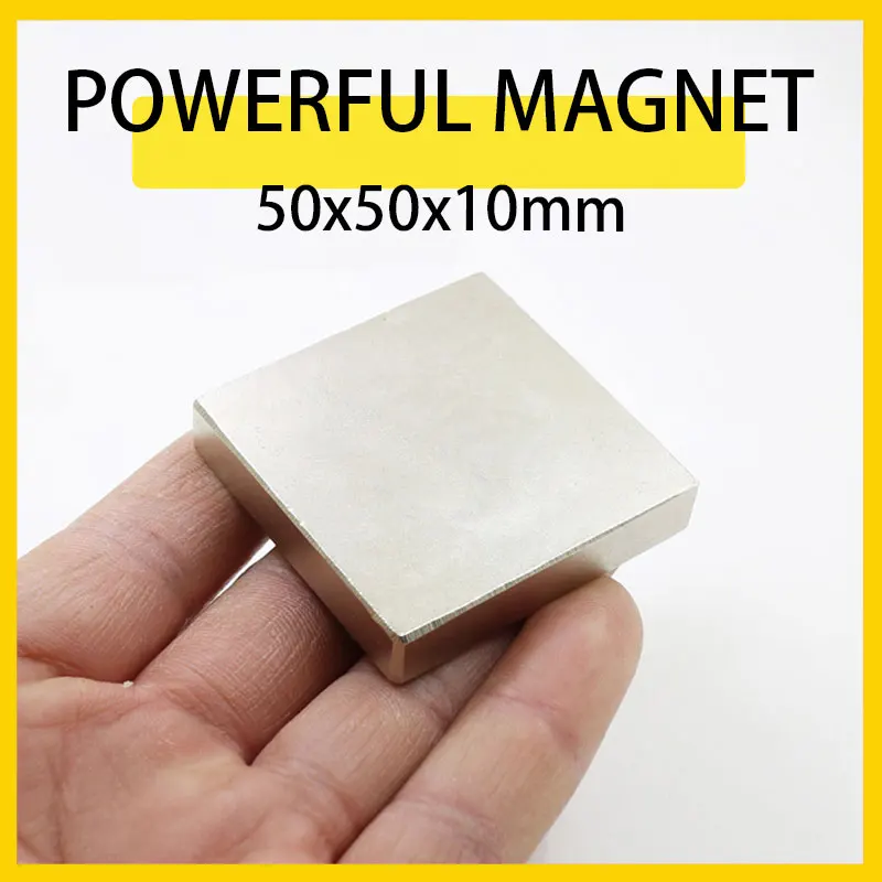 

1/2/3PCS 50x50x10mm Neodymium Magnet 50mm x 50mm x 10mm N35 NdFeB Block Super Powerful Strong Permanent Magnet Disc