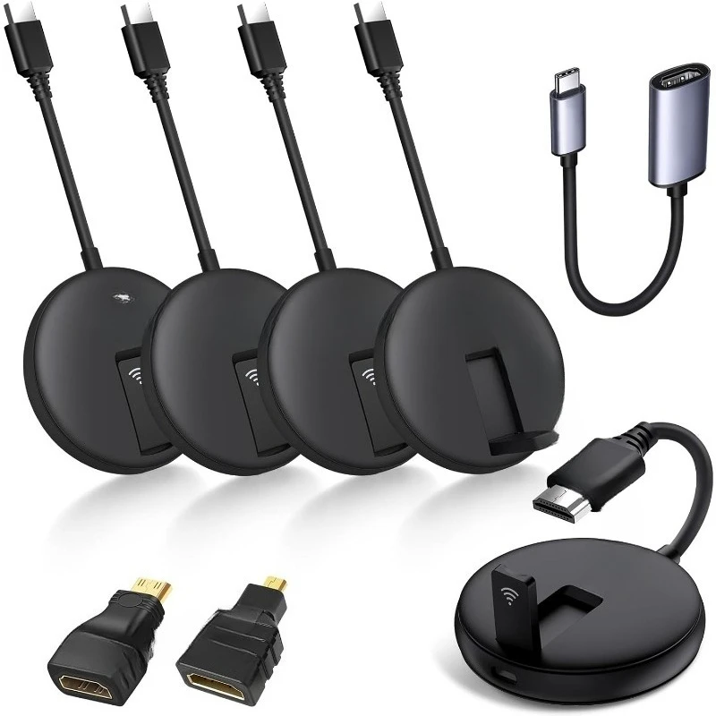 

Wireless Four Receivers and Transmitter,165FT/50M,Splitter Plug and Play,Wirelessly Simultaneous Expansion to Multi-TVs,108