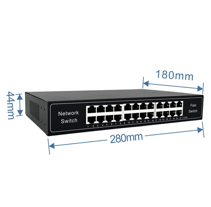 Bom preço 24 porta gigabit 10/100mbps rápido ethernet switch interruptor de rede