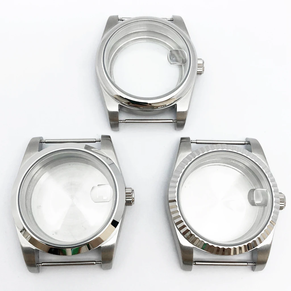 36mm 39mm Watch Case Polish Brush Sapphire Glass For NH35 NH36 ETA2836 Miyota 8215 8205 821A DG2813 3804 ETA2824 PT5000 Movement