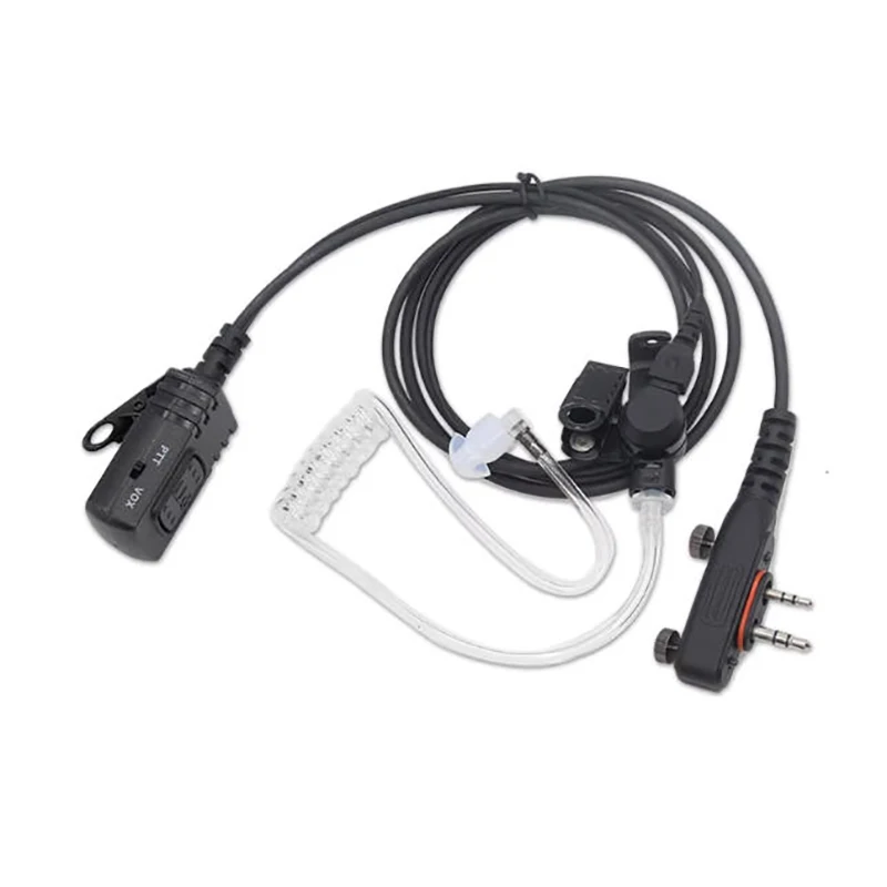 Zestaw słuchawkowy z mikrofonem PTT do radiotelefonów ICOM IC-F16 F21 F26 F1000 F4000 F4001 V8 V80, słuchawki z tubą powietrzną — zdjęcie produktu 6