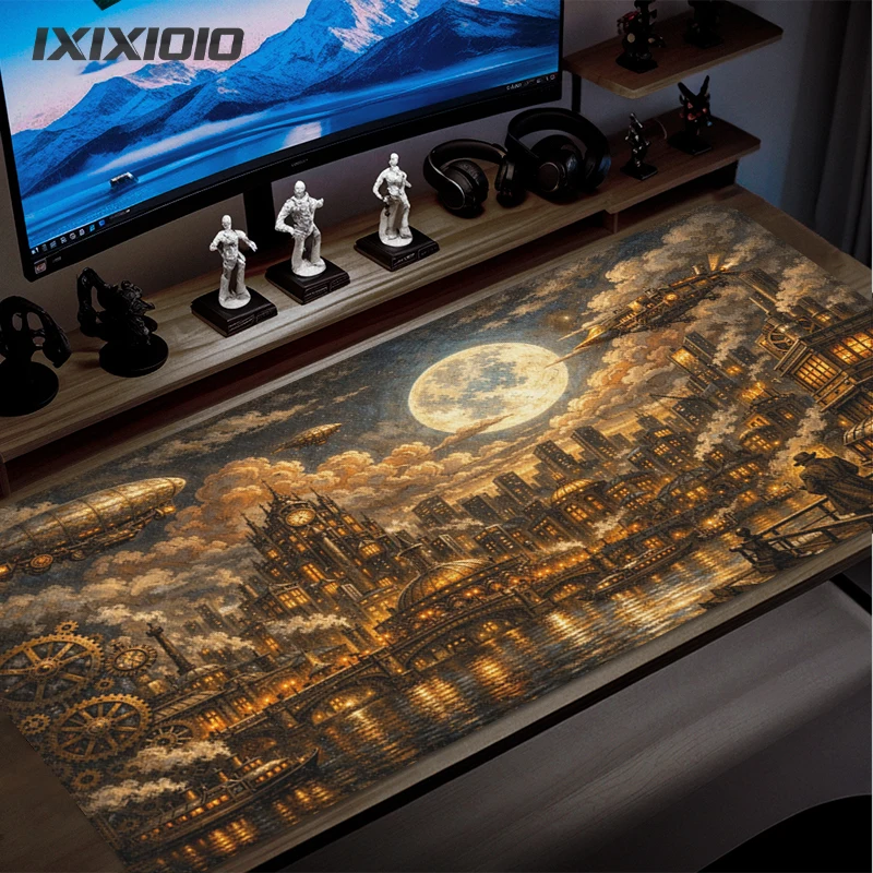 Retro Moonlight City Mouse Pad Gaming XL New Home Mousepad XXL Mouse Mat Soft Office Carpet Computer Desktop Mouse Pad Mice Pad