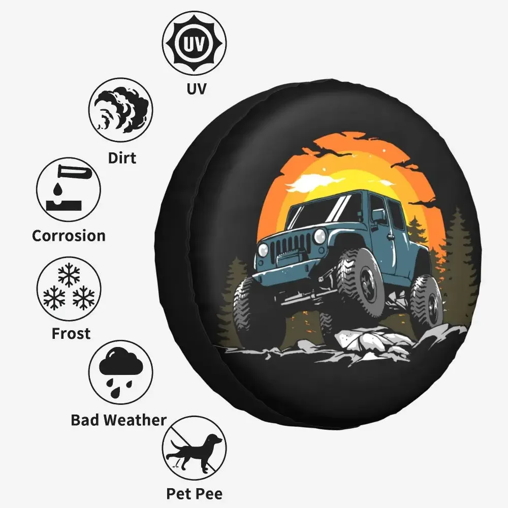 Maßgefertigte Vitara Offroad Ersatzradabdeckung Tasche für Jeep Hummer Auto-Radschutz Zubehör 14" 15" 16" 17" Zoll – Detail 22