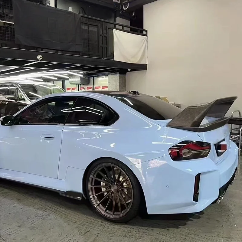 مصدات سيارة من ألياف الكربون عالية الجودة لعام 2023 مناسبة لسيارات BMW M2 G87 من ألياف الكربون المعدلة Alpha-N جناح الذيل بطبقة مزدوجة