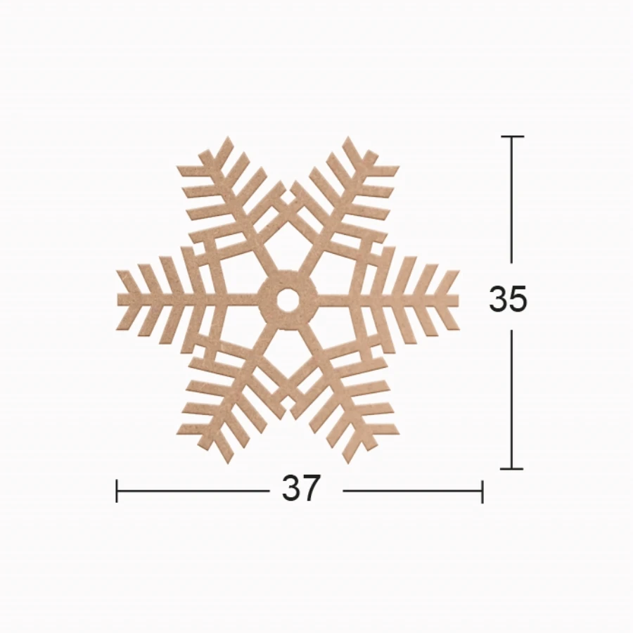 DS78 Decorative Wall Ornament Snowflake, Unpainted Mdf Trim