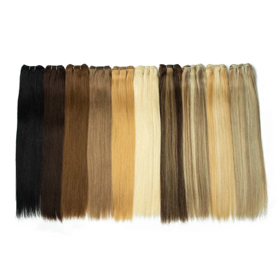 Pacotes de Cabelo Humano Elegantes para Mulheres 4 #   Extensões de Cabelo Humano Colorido Marrom, Cabelo Humano Colorido Loiro 613, Cabelo Brasileiro