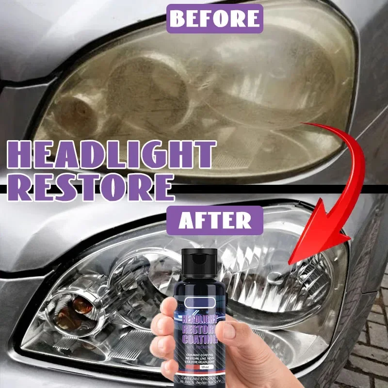 Car Headlight Restoration Agent Scratch Remover Repair Refurbish Car Polymer Protect Headligh Polish Kit Liquid Coating