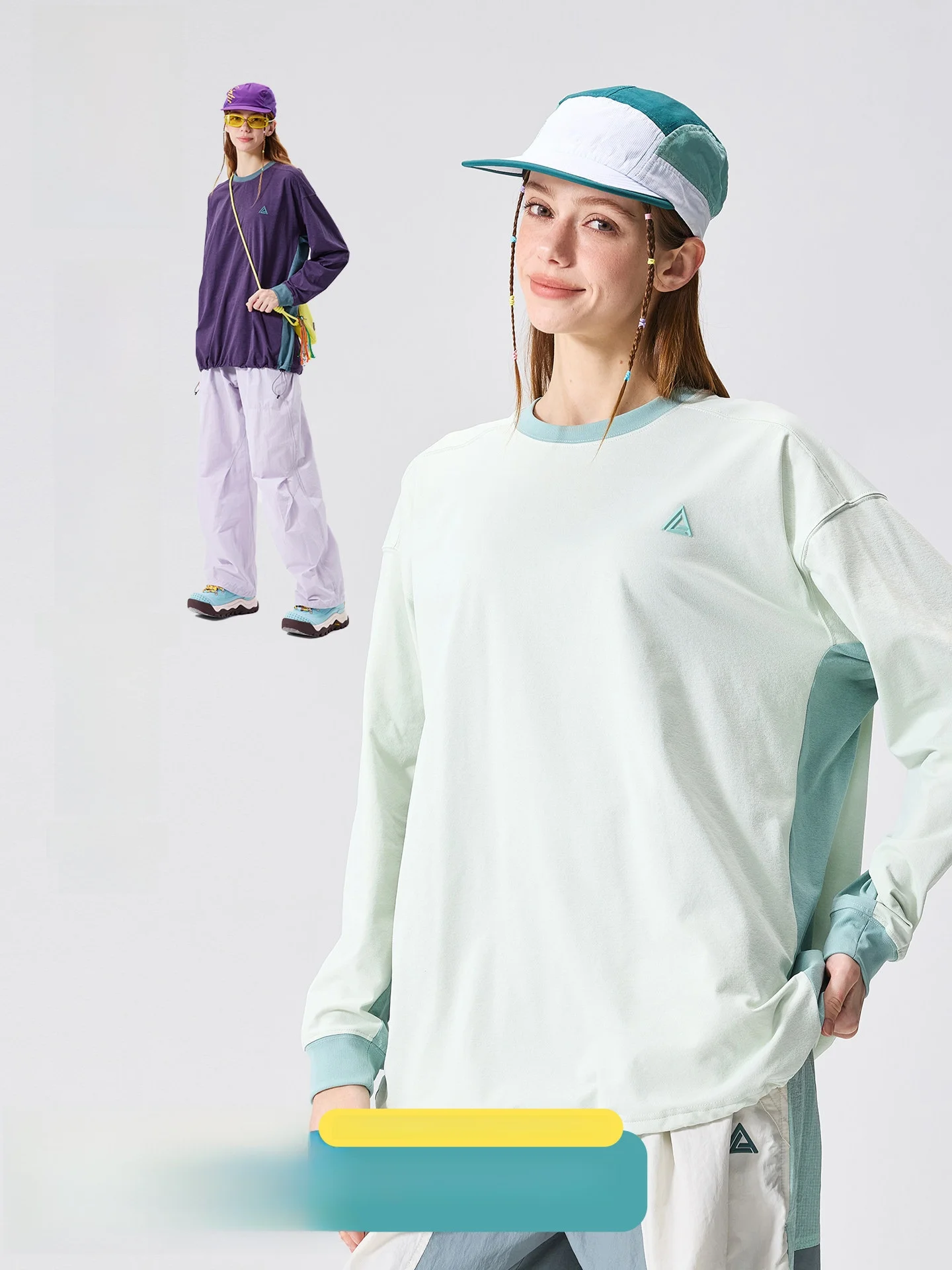 LAZY DAY Lightweight Quick Dry Outdoor Sports Long Sleeve T-Shirt Women's Spring New Drawstring Splice Trendy Top