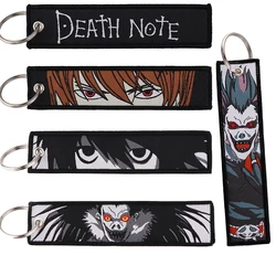 COOL Anime Key Tag Embroidery Cool Key Fobs For Motorcycles Cars Bag Backpack Keychain Fashion Key Ring For Friends Gifts