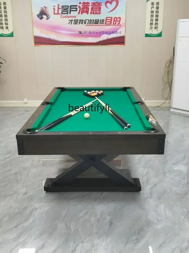cn8350 LHY Pool Table Folding American Black Eight Standard Table Tennis Table Iron Leg Adjustment Level