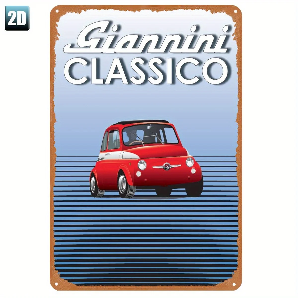 Placa de Metal Vintage Giannini Classico - Design Italiano Clássico, Arte de Parede Retrô para Decoração de Casa, Bar, Garagem, Durável