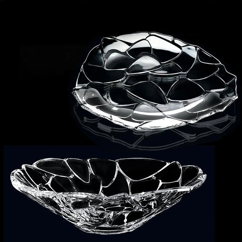 Crystal glass fruit tray, living room home simplicity, modern creative fruit pot tray