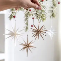 Hangging Christmas Tree Star Pendant Photographic Props Exploding Star Xmas Ornament Party Supplies Transparent