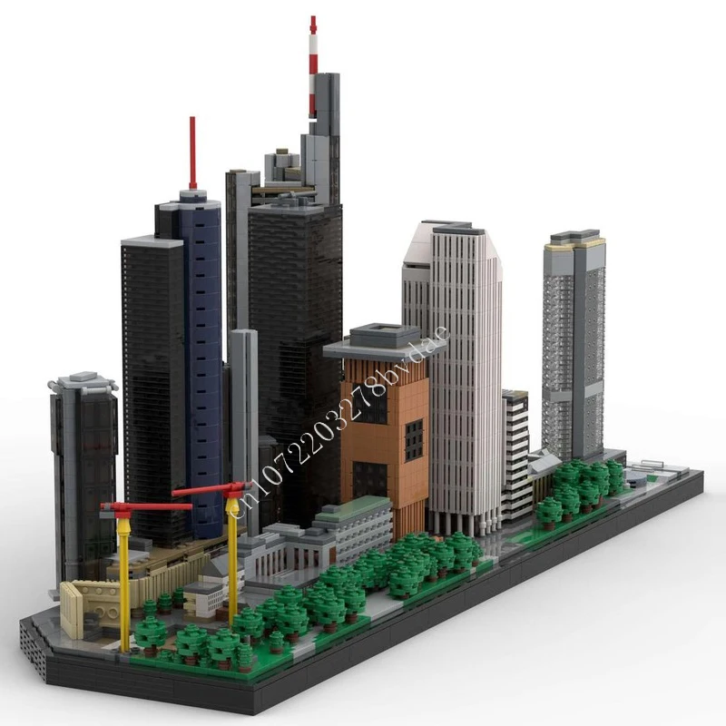 7604PCS Frankfurt Neue Mainzer Straße skyscrapers Modular MOC Creative street view Model Building Blocks DIY Assembly Toys Gifts