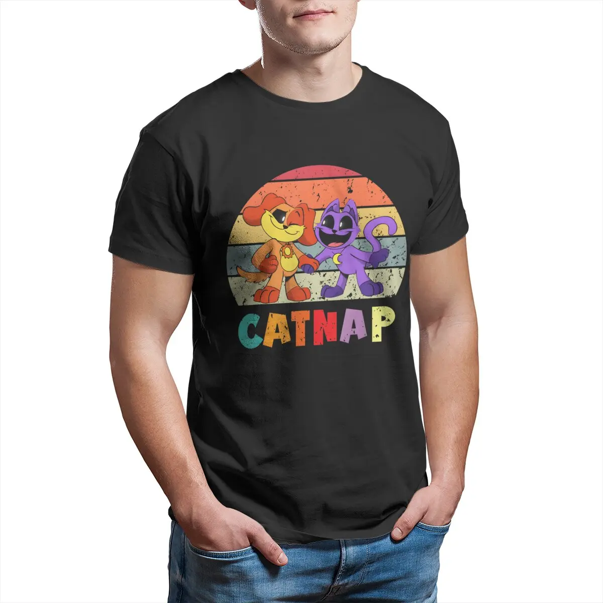Animals Cute catnap and dogday horro game T-Shirts for Men Smiling Critters Novelty Cottonplus size printed Tee Gift Tops
