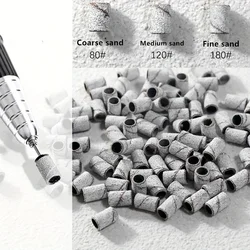100pcs 5mm Tungsten Sanding Bands for Nail Art - 80/120/180 Grit - Nail Drill Bits for Manicure and Pedicure -   and Durable