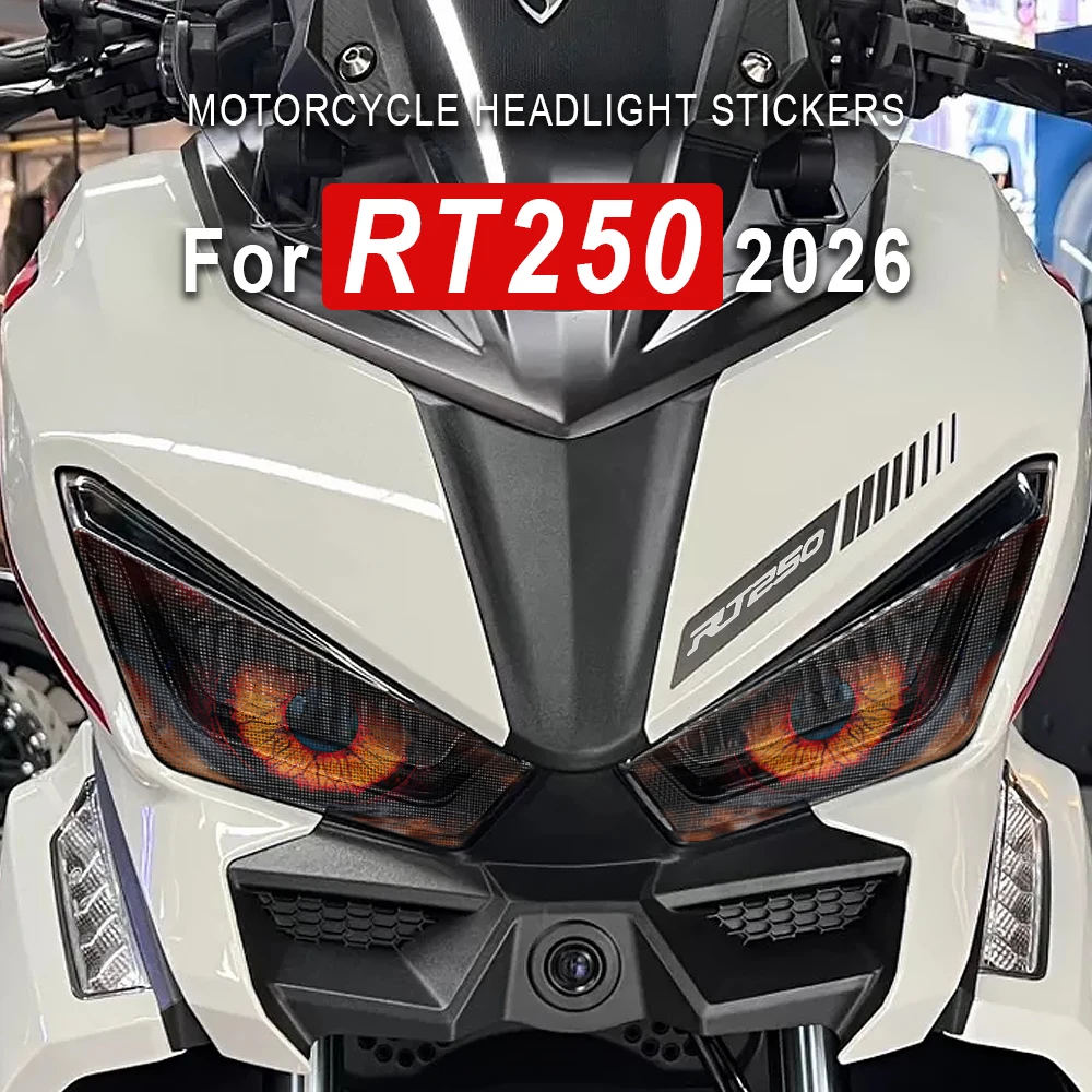 

For Cyclone RT250 RT 250 2025 2026 Cool Motorcycle Headlight Stickers Motorbike Headlamp Protective Decals Modified Accessories