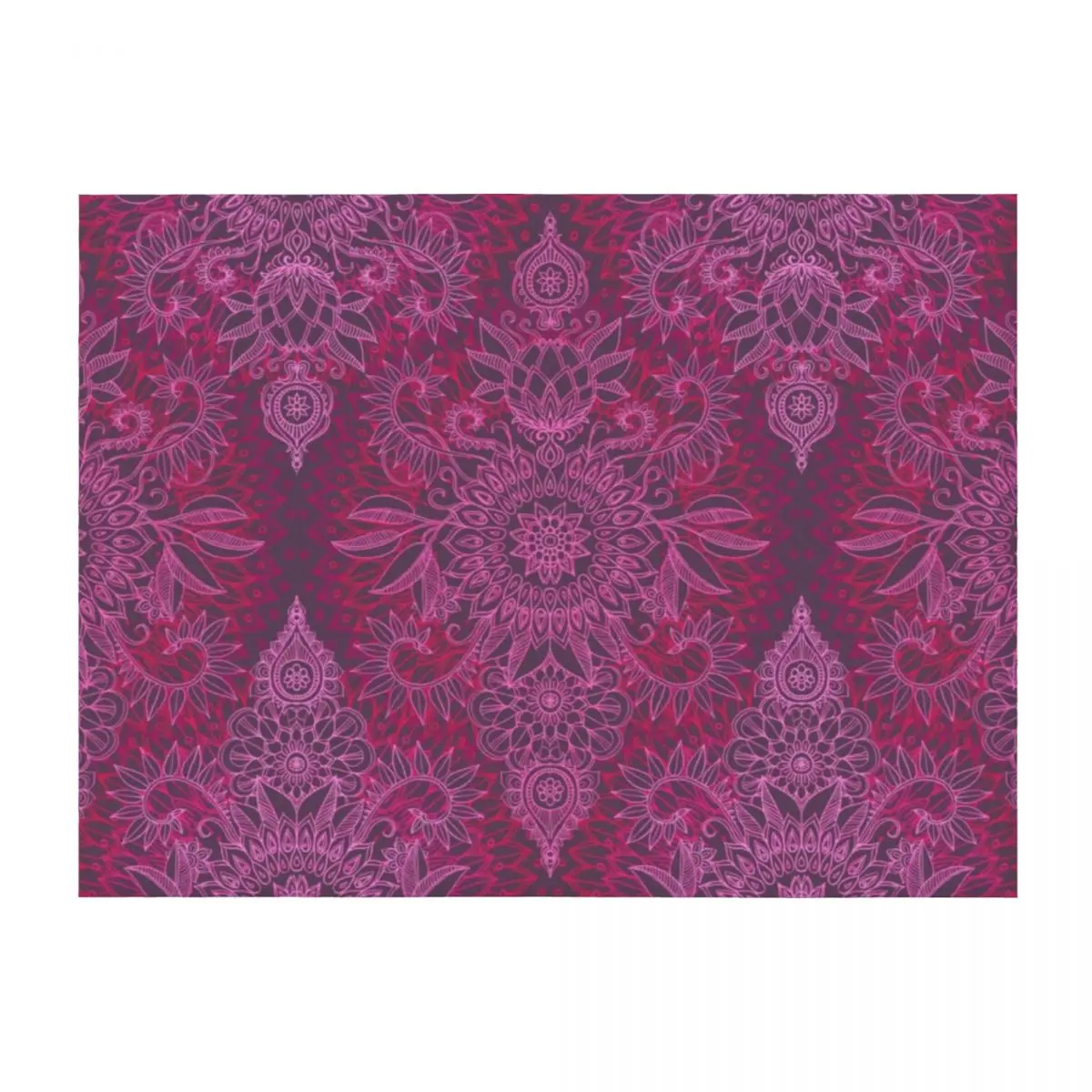 

Magenta, Pink & Coral Protea Doodle Pattern Throw Blanket Bed Sofa Retros Blankets