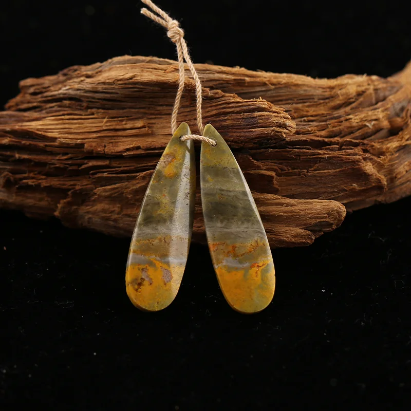 B&F Bumble Bee Stone  Earring Beads for Jewelry Making, Handmade Natural stones beads, Stones for jewelry Making Supplies