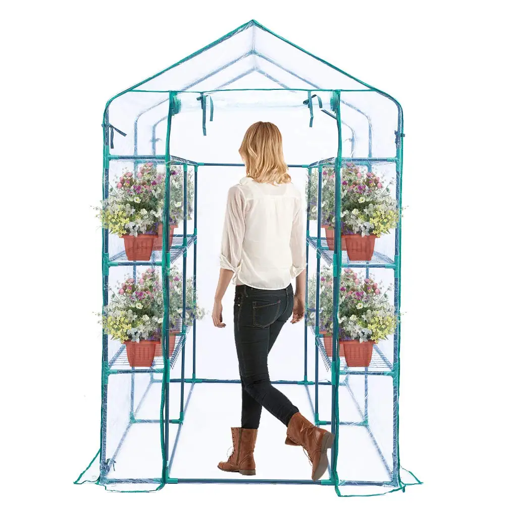 

3 Tiers Plastic Outdoor Agricultural Garden Walk in Greenhouse with Fog System