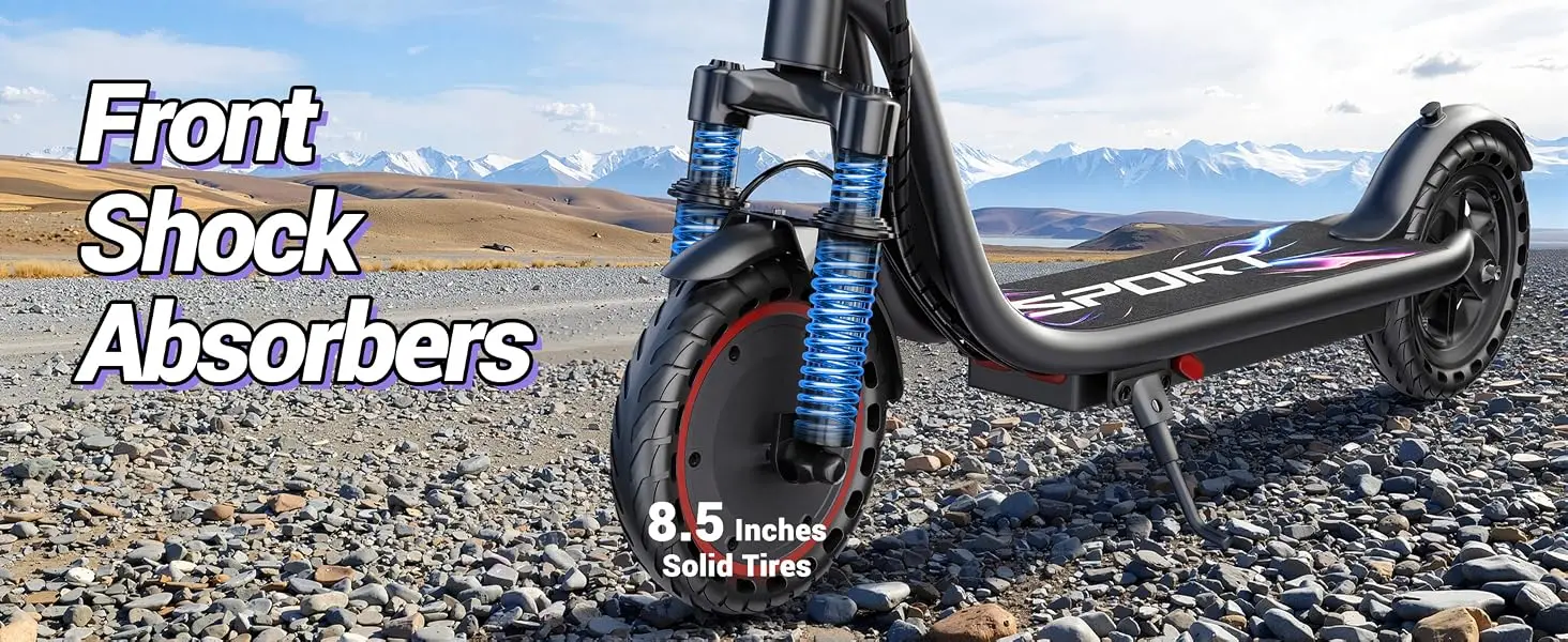 Electric Scooter for Adults Teens, Folding E Scooter with 350W Motor 19 Mph Top Speed, Max 19-23 Miles Long Range, 8.5''Solid Tires Commuting Scooters with Front Suspension , APP Control