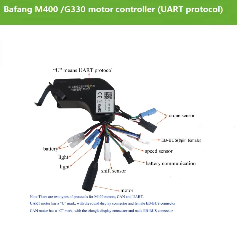Bafang Mid Motor G330 Motor Controller UART Protocol Controller 36V 16A 250W