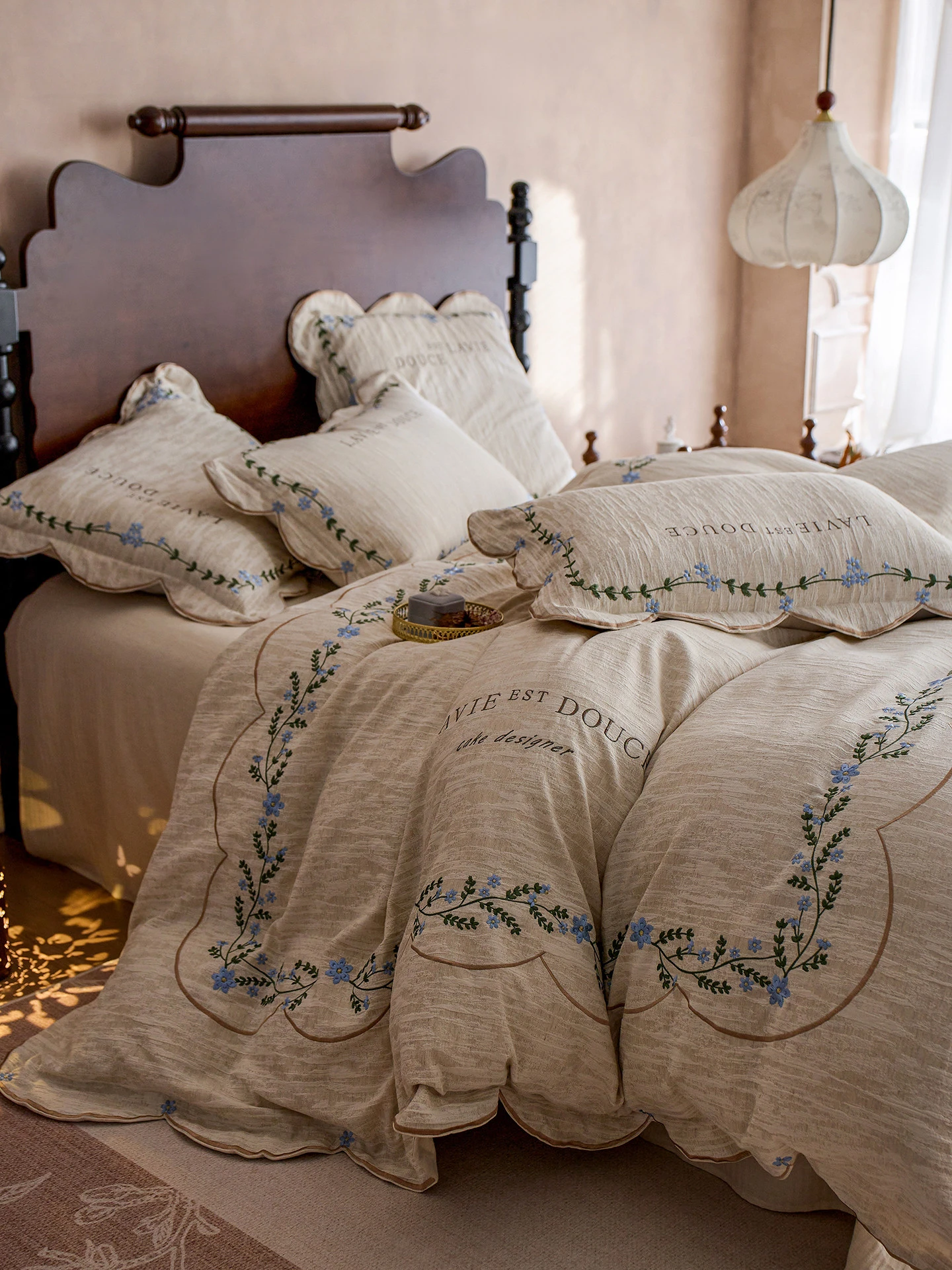 

High-end Linen Cotton Bedding Set – Soft Washed 4-Pieces, French Country Sheets Set, Eco-friendly Natural Hemp Duvet Cover Set