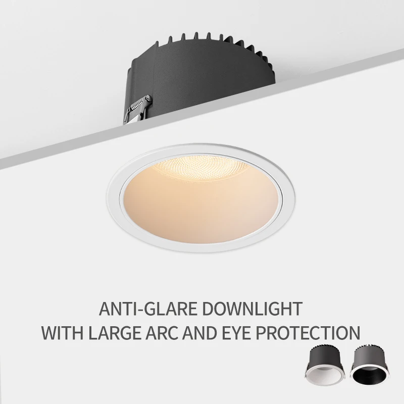 

Aisilan Anti-glare LED COB Round Recessed Ceiling Downlight 7W 9W 12W 3000K Aluminum Home Living Room Bedroom Kitchen