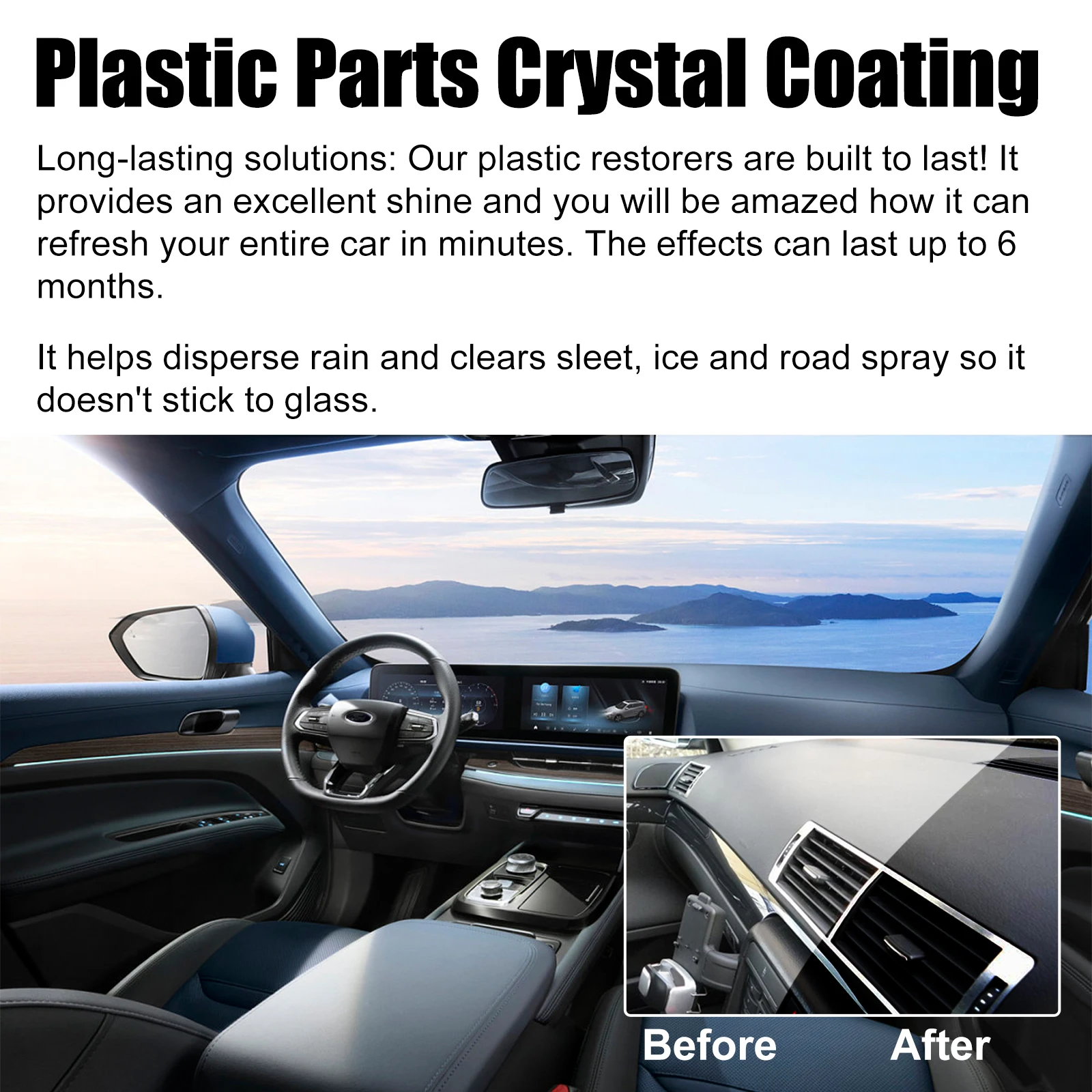 Plastics Parts Crystal Coating Plastics Trim Restorer For Cars Maintenance Agent Durable Car Plastics Restorer Sponge Waterproof image 5