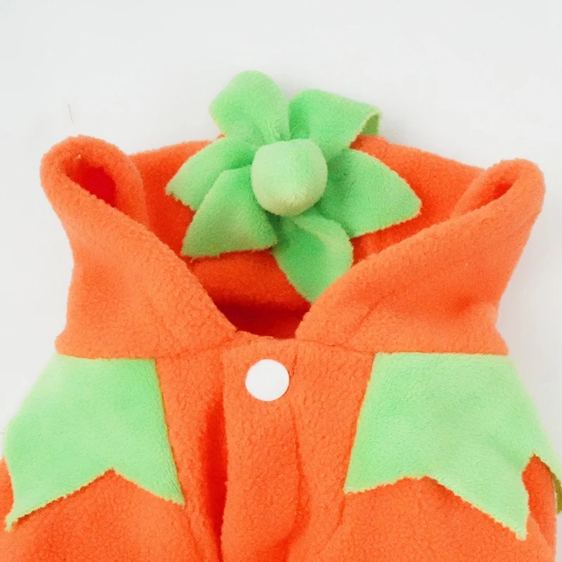 Pumpkin Costumes For Dogs, Halloween Costume For Dogs Small, Pet Cosplay Dress, Puppy Warm Outfits Fleece Hoodie 36 X 23Cm