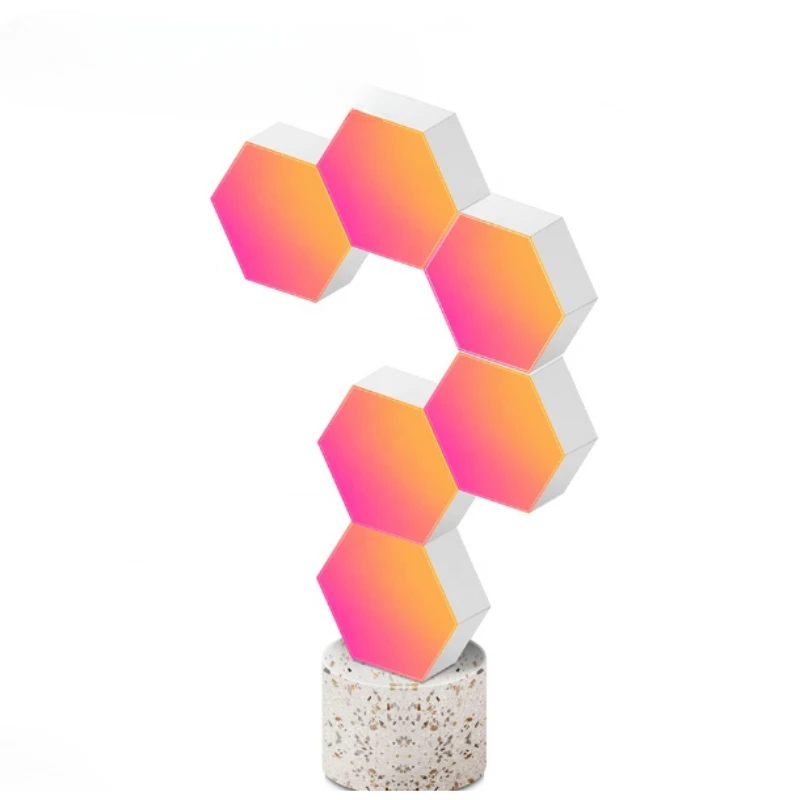 Gift Set for Christmas Halloween Decoration Smart Hexagons Creative Light with Base