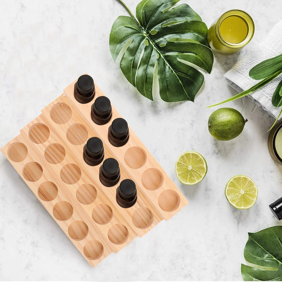 

Essential Oil Bottle Display Stand Plastic 4 Layer Organizer Smooth Surface Desktop Rack for Glass Bottle Storage Shelf