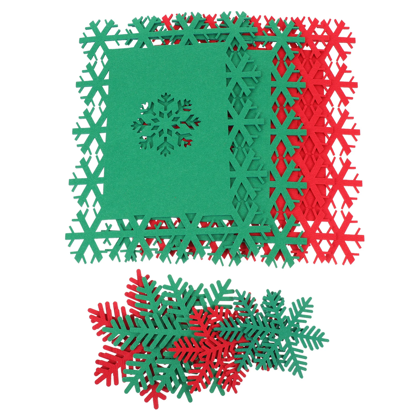 12 Buah Alas Meja Natal Tahan Panas dari Kain Felt, Alas Dekoratif untuk Perlengkapan Pesta Makan Malam Liburan