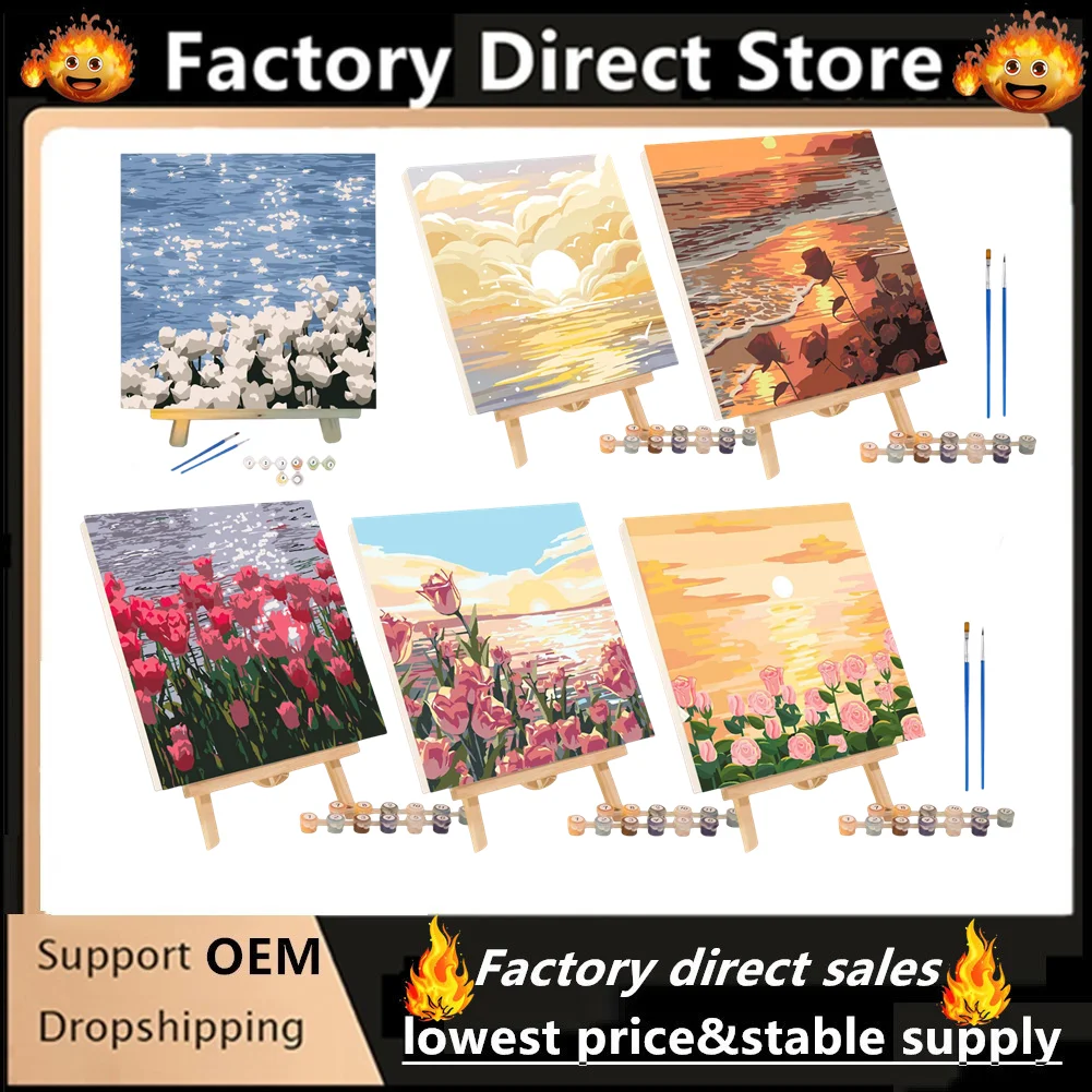 

Paint by Numbers Kit for Adults，children，Beginner to Advanced NumberOil Paintin ，Home Decor ，DIY Art Scenery Oil Paintin 20X20CM