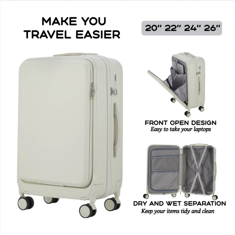 Durable Luggage Sets for Men and Women Carry-on Suitcase Travel Wheels Carry-On Travel 20/22/24/26 Capacity ABS+PC