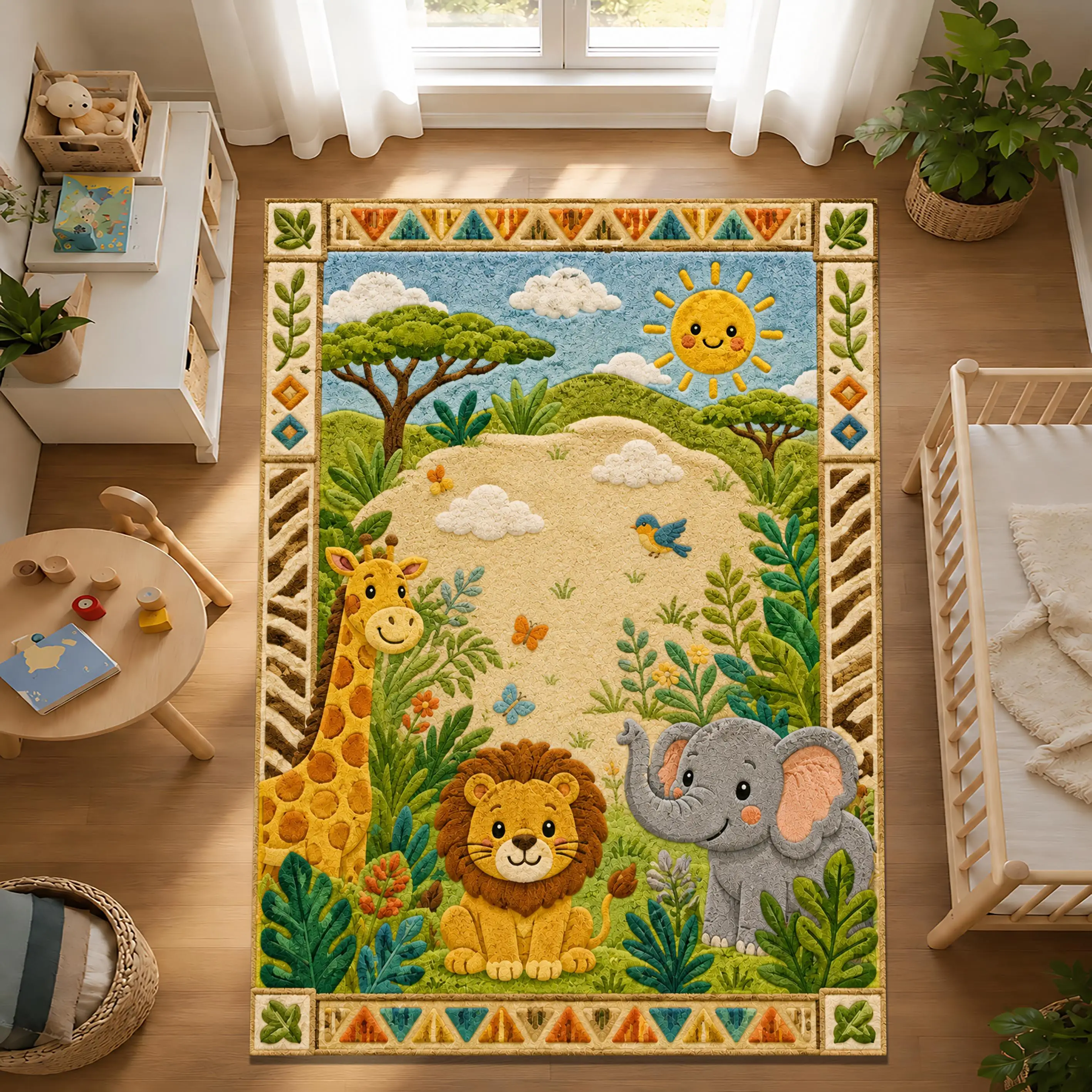 Cute Cartoon Space Rocket Planet graphics carpet media room play zone bedroom bedside Non Slip floor mat Gift