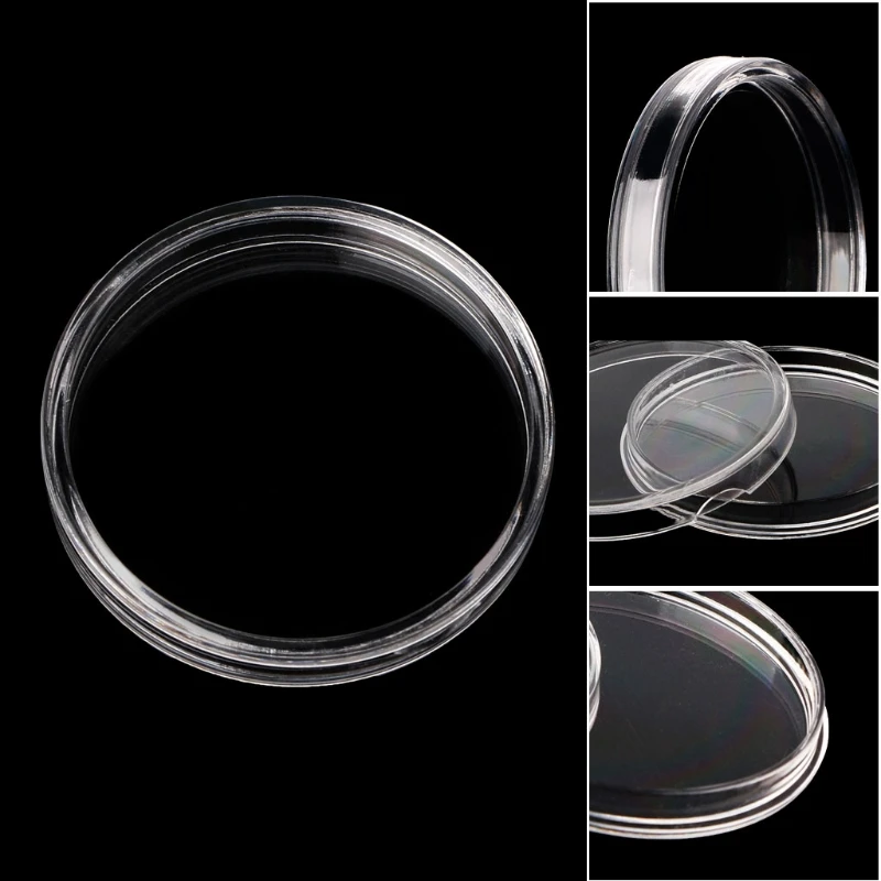 F92B Round Coin Storage Box Transparent Beauty Diamond Ring Earring for Case for Cosmetic Makeup Art Crafts