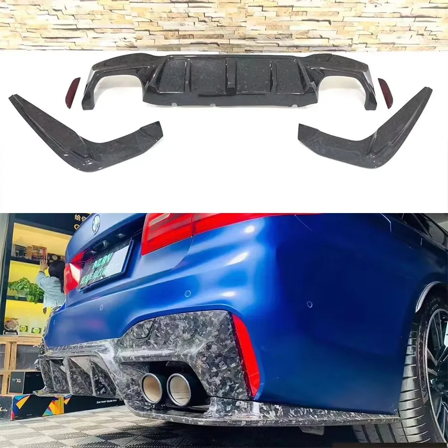 For BMW 5 series M5 F90 G30 G38 530i 540i Carbon Fiber Car Rear Bumper Diffuser Rear Splitters Spoiler Back lip shunt body kit