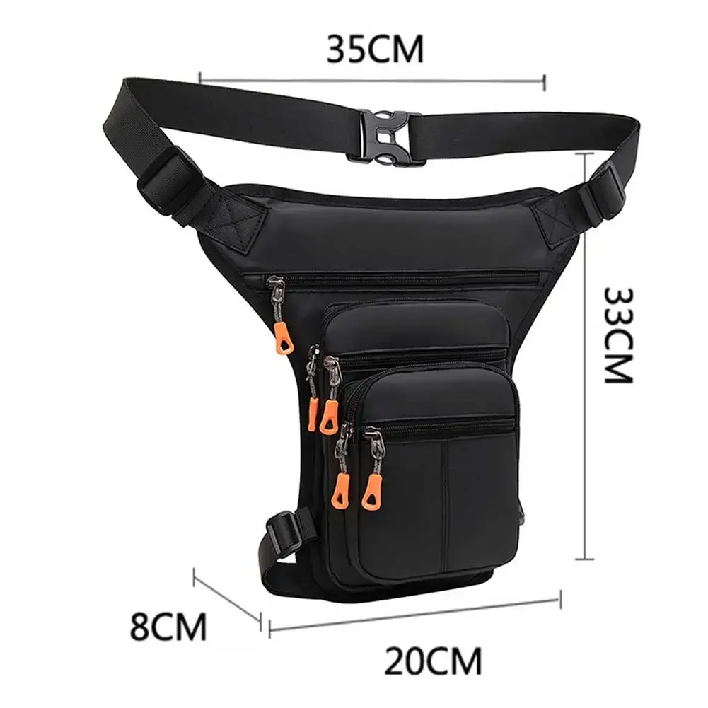 Motorcycle Waist Bag Waterproof Men Riding Bag Portable Oxford Multi-function Multi-Pockets Adjustable Straps for Outdoor Hiking