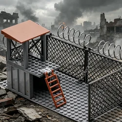 Military Army Wire Mesh Zombies Prison Post The Walking Dead City SWAT Building Blocks Mini Action Figures Part Bricks Toys