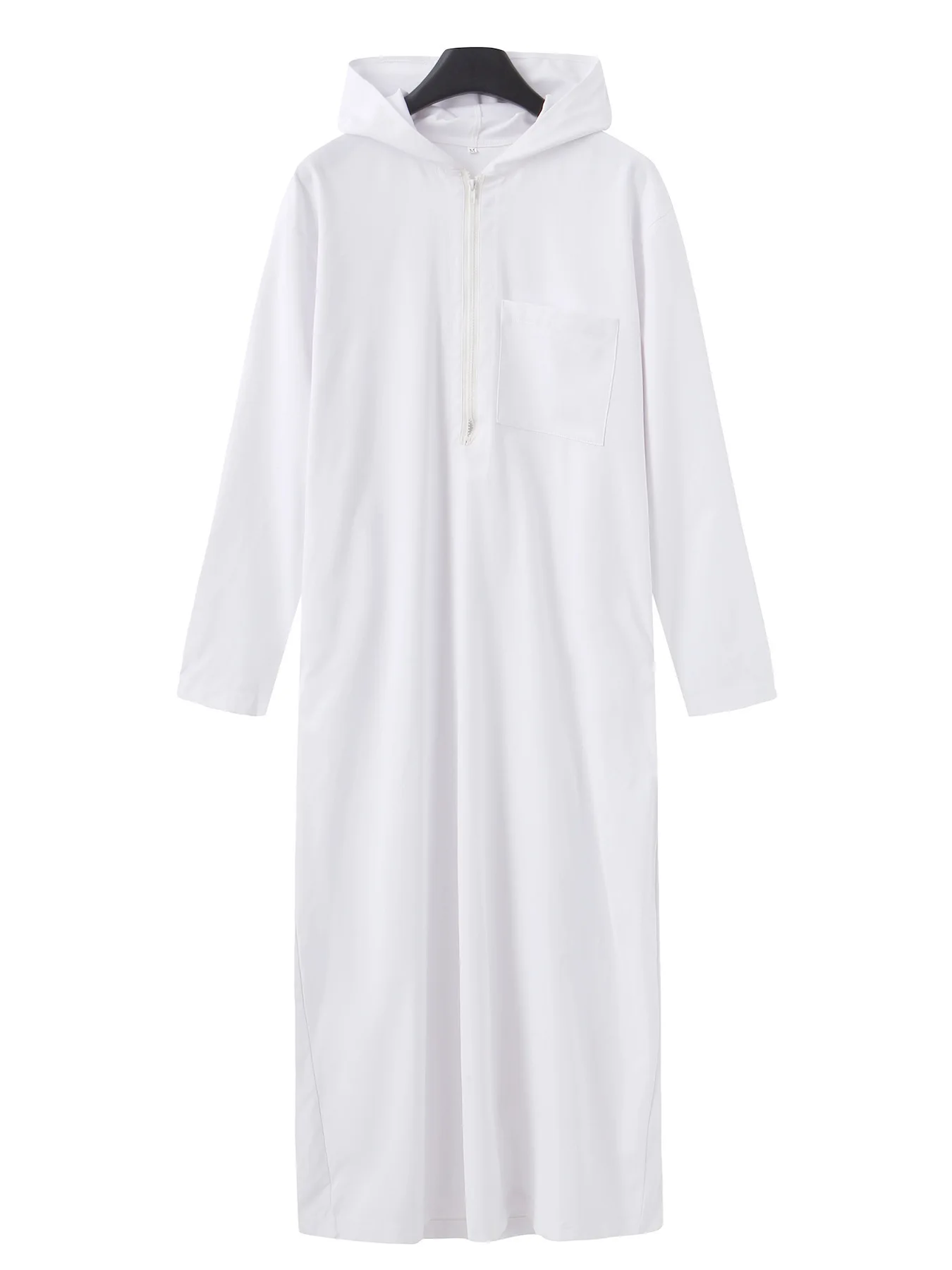 2025 Dubai Turkey Muslim Men's Pocket Solid Color Hat Wearable Robe Thobe Msl1 Robe Abaya Ramadan Dubai Luxury Islam Elegant