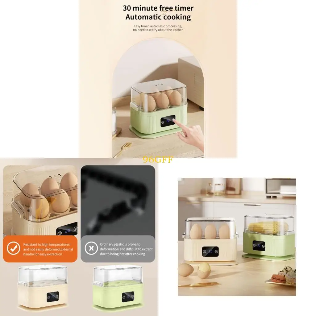 

96GF 6 Piece Capacity Electric oocyte Cooker Steamer For Soft Fully Done Eggs Kitchen