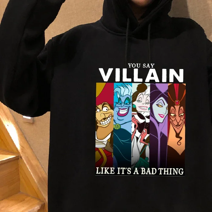 Disney Hoodie Women New Fashion Villains Bad Girl Have More Fun Hoodies Graphic Tops 90s Harajuku Woman Gothic Hooded Clothing